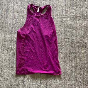Athleta Fuschia Pink Racerback Mesh Side Tank Size Small